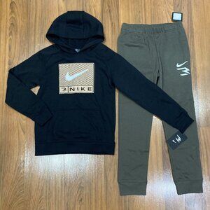 Nike Youth Set Boy's Hoodie PANTS Tracksuit 2pc Size M (10/12) L (14/16) New